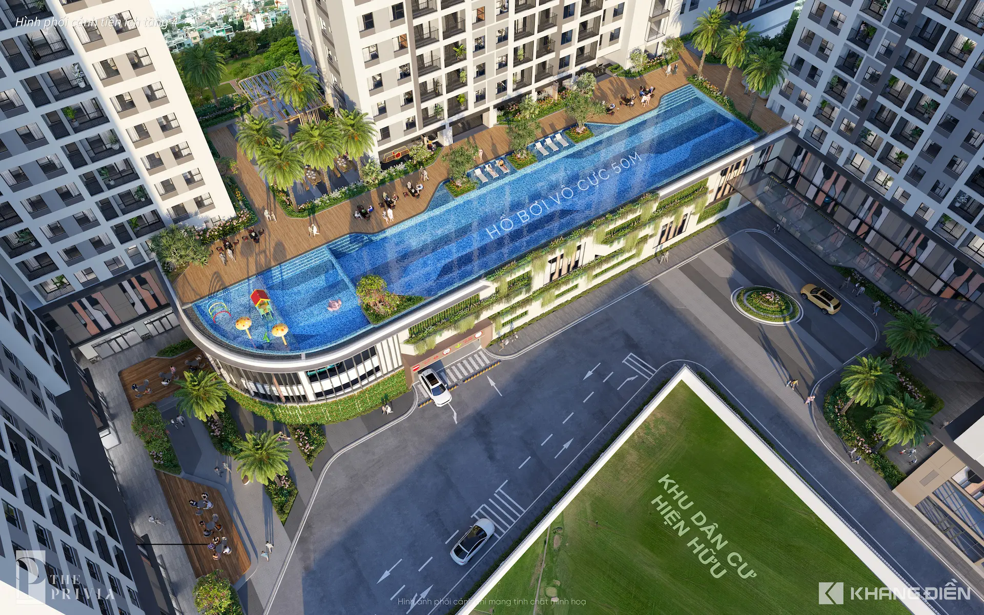 phối cảnh tiện ích tầng 4 the privia khang điền