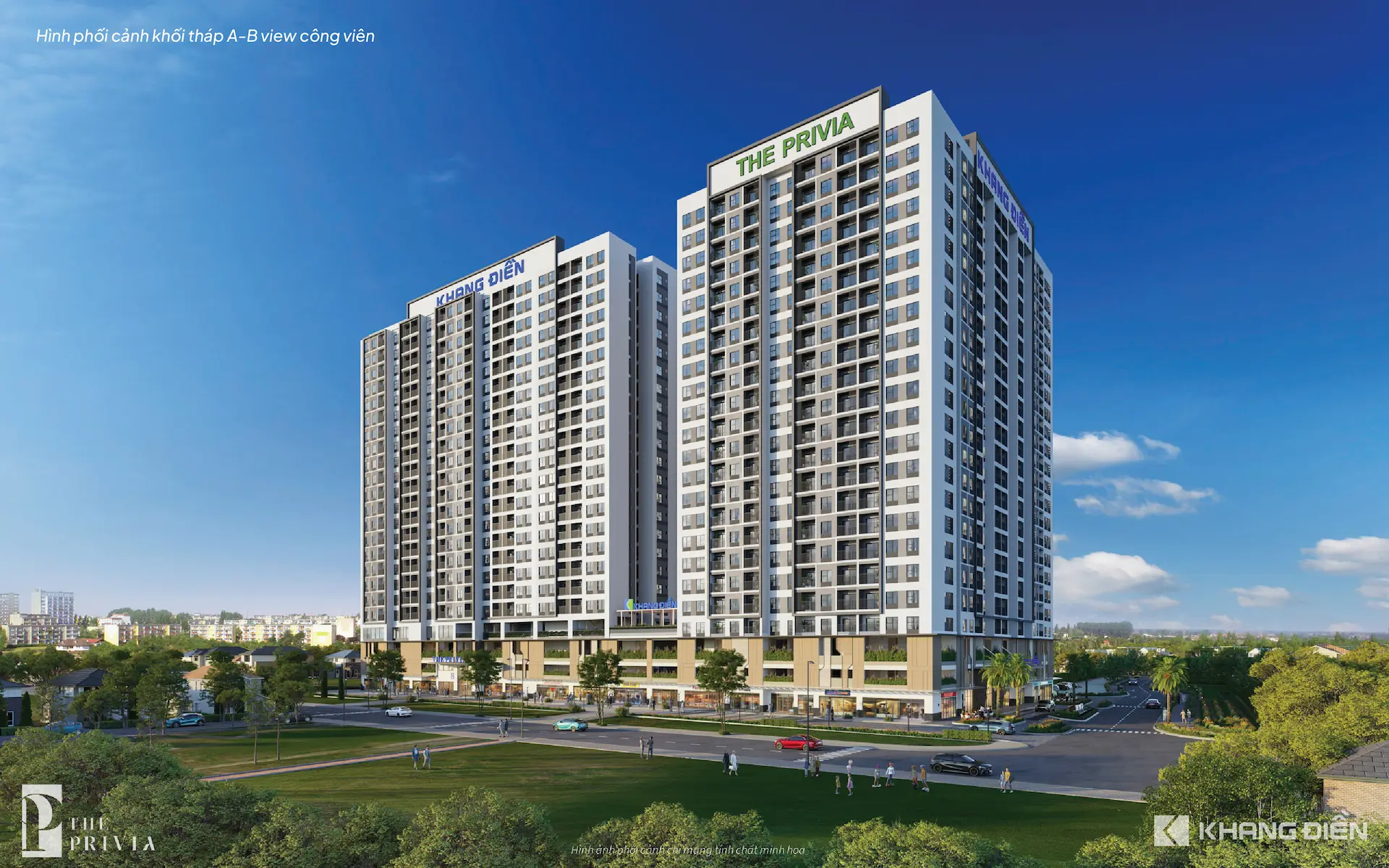 phối cảnh view công viên the privia khang điền